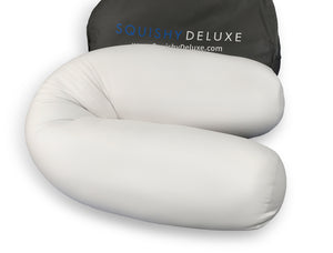 Squishy Deluxe Microbead Body Pillow with Removable Cover - White