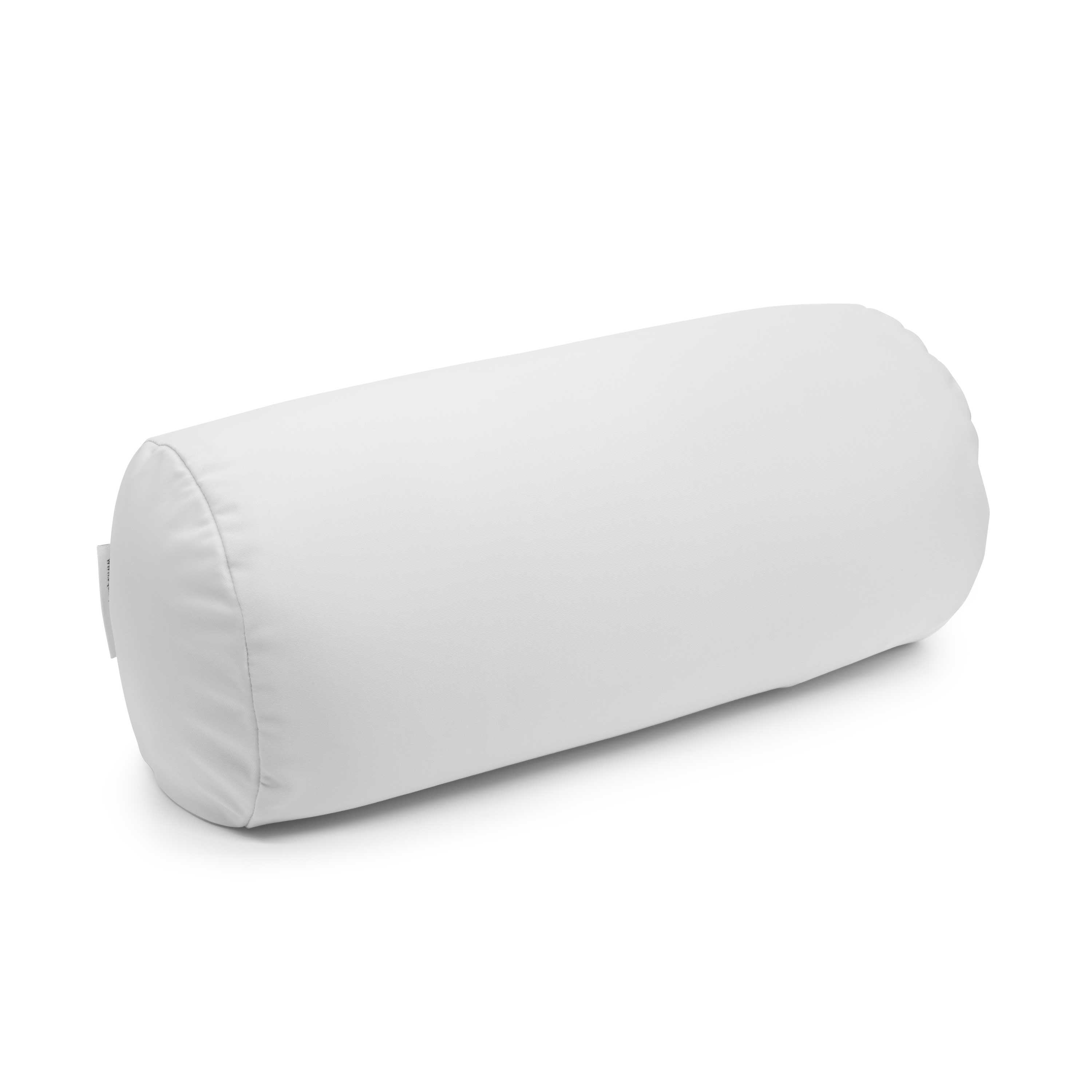 Squishy Deluxe Microbead Bolster Pillow with Removable Cover - White