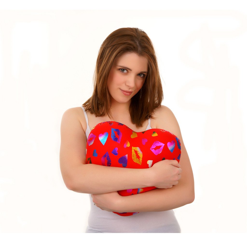 Squishy Deluxe Red Heart Kisses Microbead Pillow