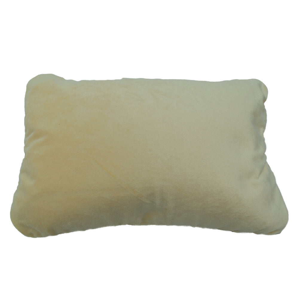 Squishy Deluxe Microbead Rectangular Travel Pillow - Cream